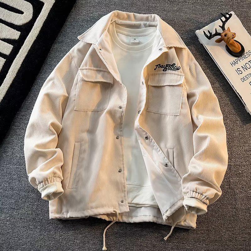 Men's 2023 Corduroy Jacket: Retro American Workwear Style for Spring & Autumn