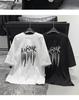 Men's Trendy Hong Kong Style Loose Short-Sleeve T-Shirt, Fashionable Round Neck Five-Point Sleeve Top