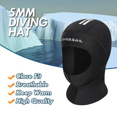 Winter 5mm Neoprene Wetsuit Diving Hat Hood Cap Surfing Kayaking Scuba Helmet