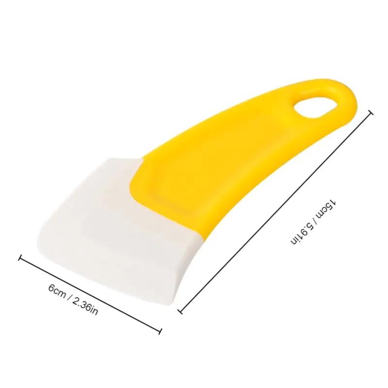 Cleaning Silicone Spatula Kitchen Scraper Soft Blade Scraper Brush Dirty Pot Dishes Rubber Cleaning Spatula Pot Cleaning Tool