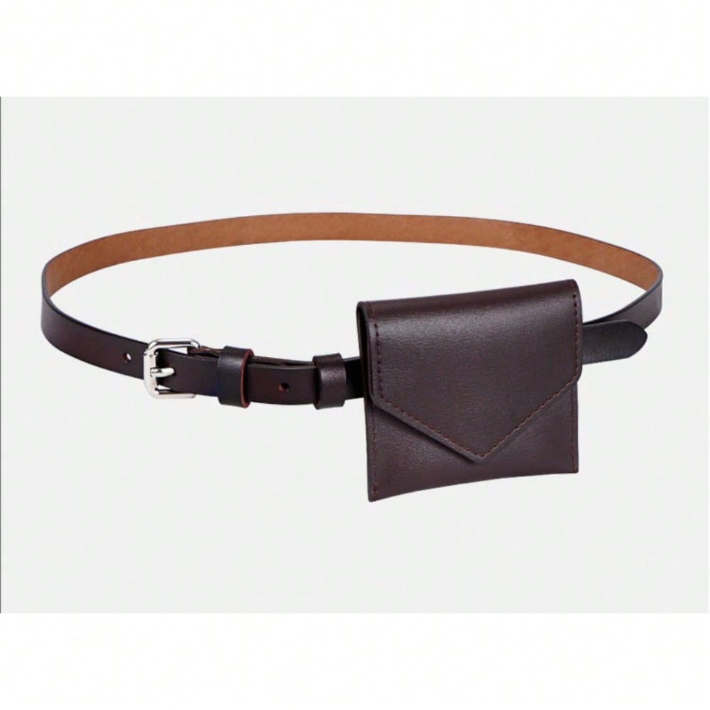 Bauchtasche Damen Mini Tragbarer Gürtel Dekoration Hüfttasche Damen kaffeebraun