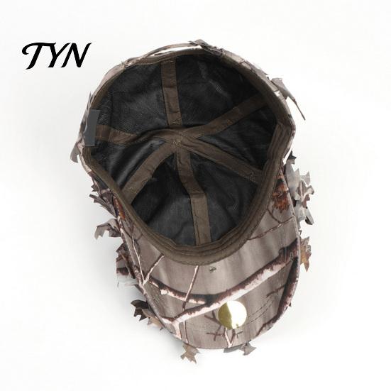 Comfortable Daily Wear Cap 3D Leafy Camouflage Cap, Tactical Hunting Hat, Adjustable Jungle Lightweight Training Hat Camo for Men, Turkey Hunting,