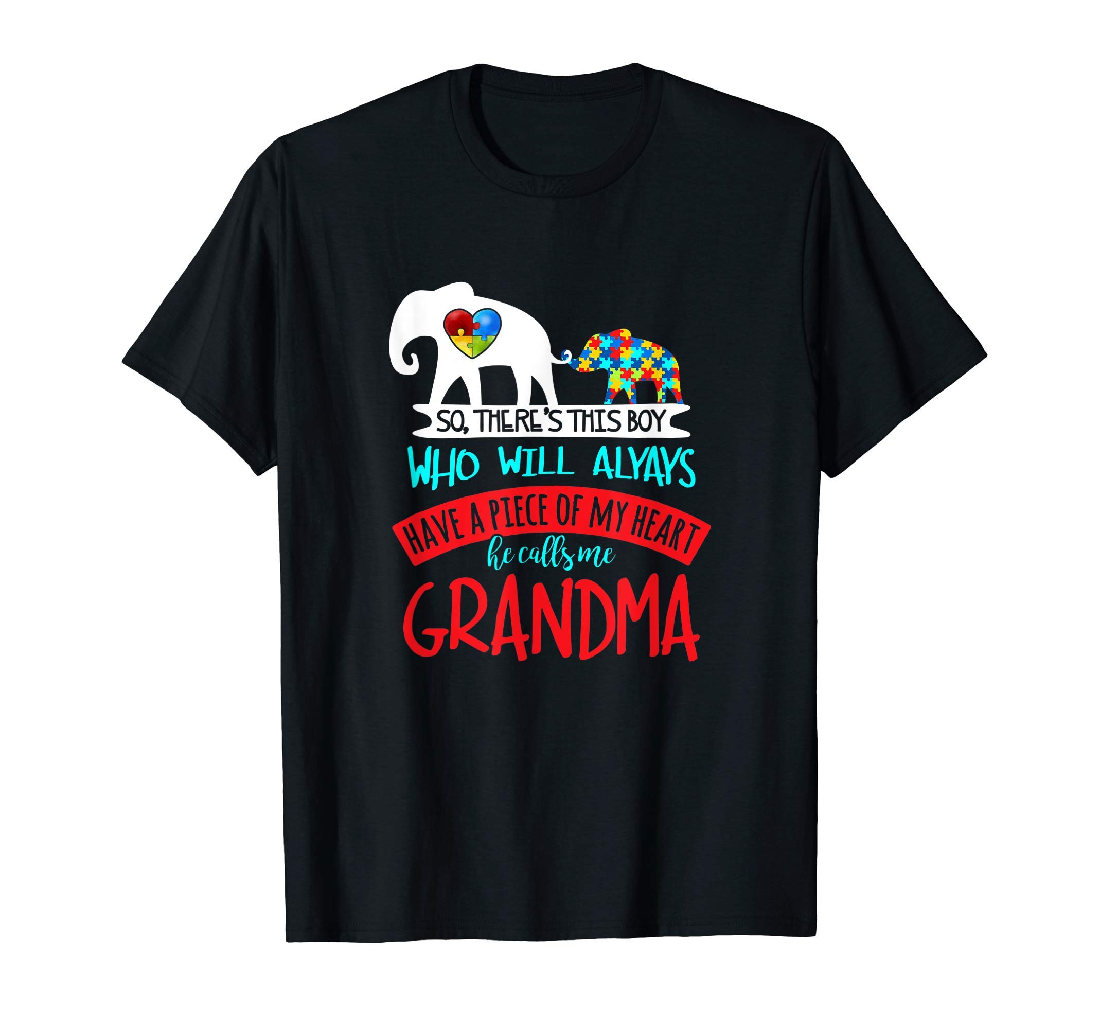 

Grandma Autism Awareness Autistic Boy Peace My Heart T-Shirt чорний