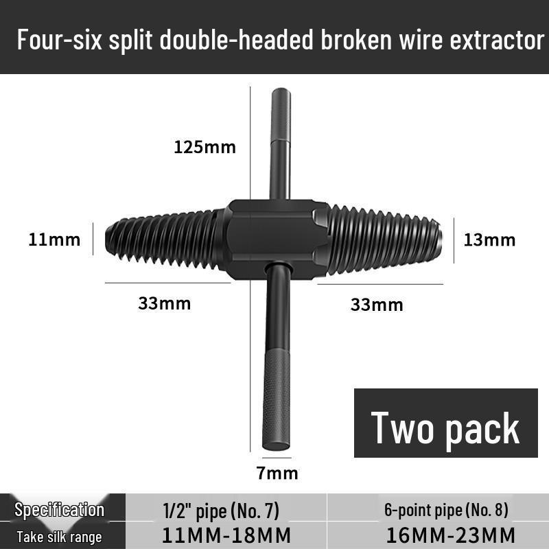 Doppelköpfiger Linksgewinde-Ausdreher für abgebrochene Wasserhähne, Rohre und Schrauben