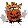E-commerce Halloween Scary Face Pumpkin Self-Adhesive Stickers