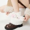Spicy Girls Bow Foot Cover JK Plush Boots Cover Cute Sheep Ear Leg Warmers  Fall Winter