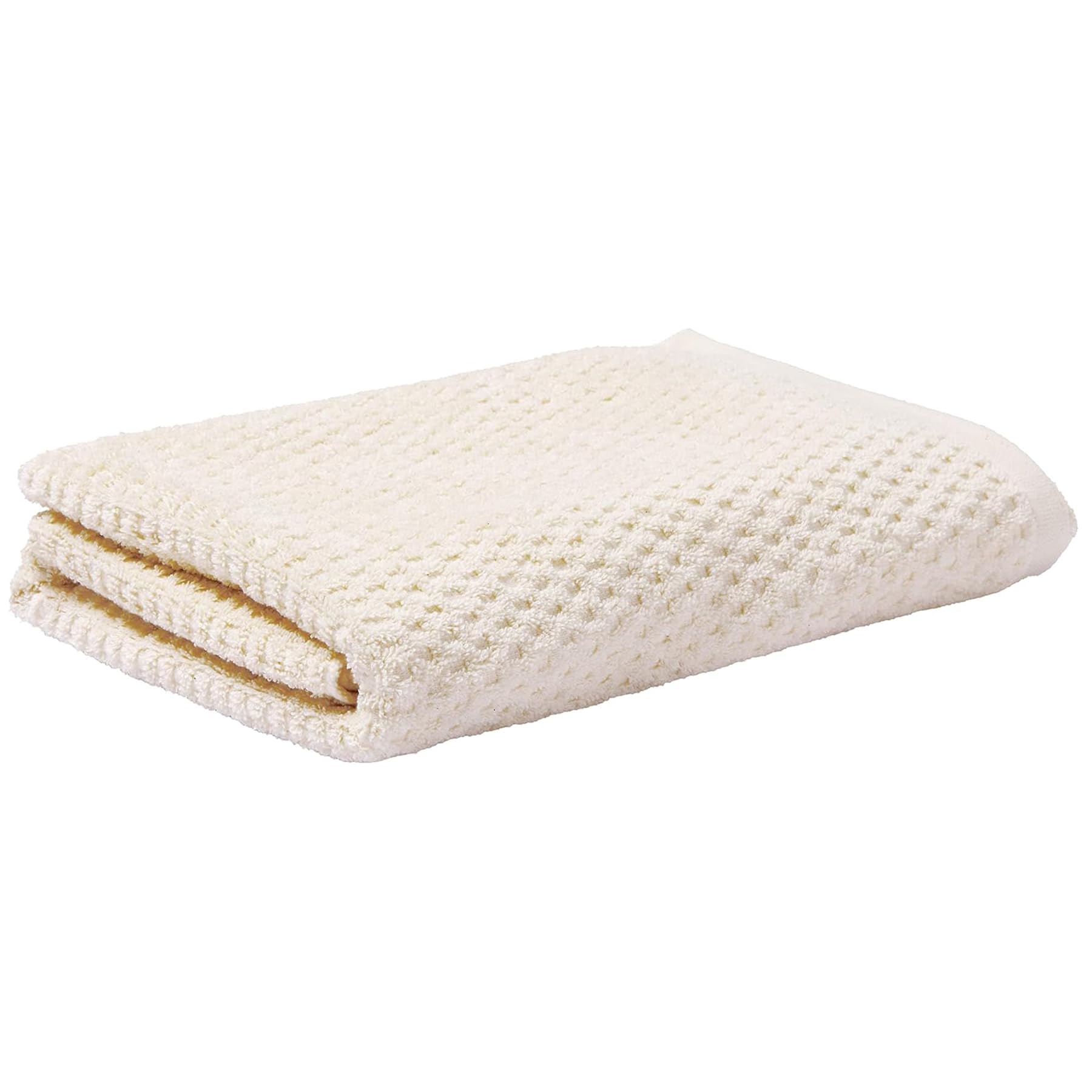 

Marushin Bath Towel Made in Japan Imabari Towel 60 x 120 cm Unlabeled White Jacquard Waffle 0305019700