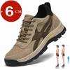 Men's Breathable Genuine Leather & Mesh Hidden Elevator Casual Sneakers Lift Outdoor Sports Work Hiking Height Increasing Shoes