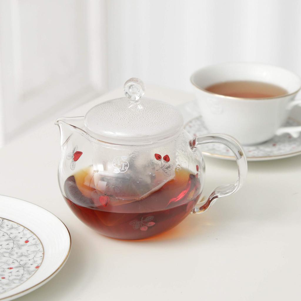 Afternoon Tea Living Teapot GU53 Strawberry Heat-Resistant Teapot, Parallel Clear