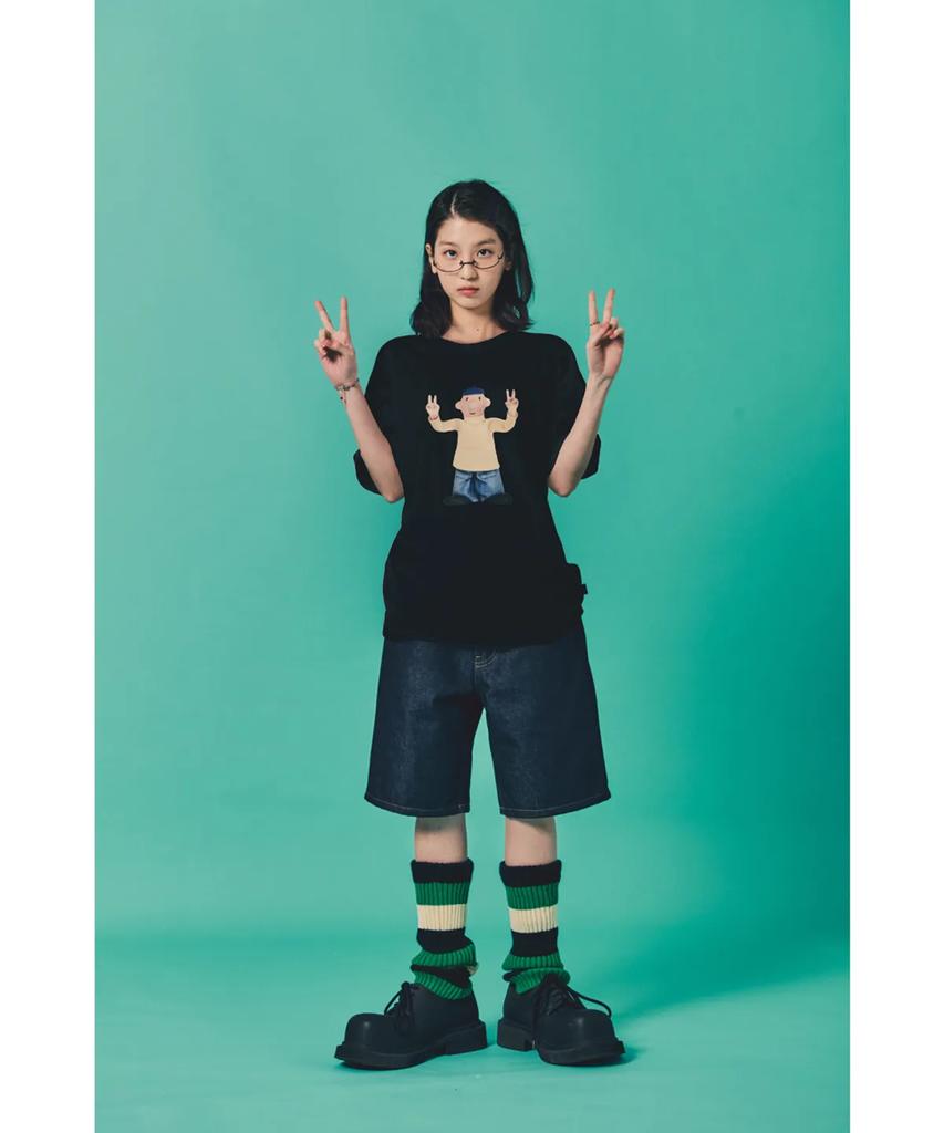 LAUGHER [2Pack][Pat&Mat] Motion Mat & Pat T-Shirt - Black