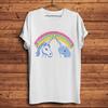 Unicorn and Narwhal Rainbow Connection Funny Tshirt Men,White Casual Short Sleeve T Shirt,Unise