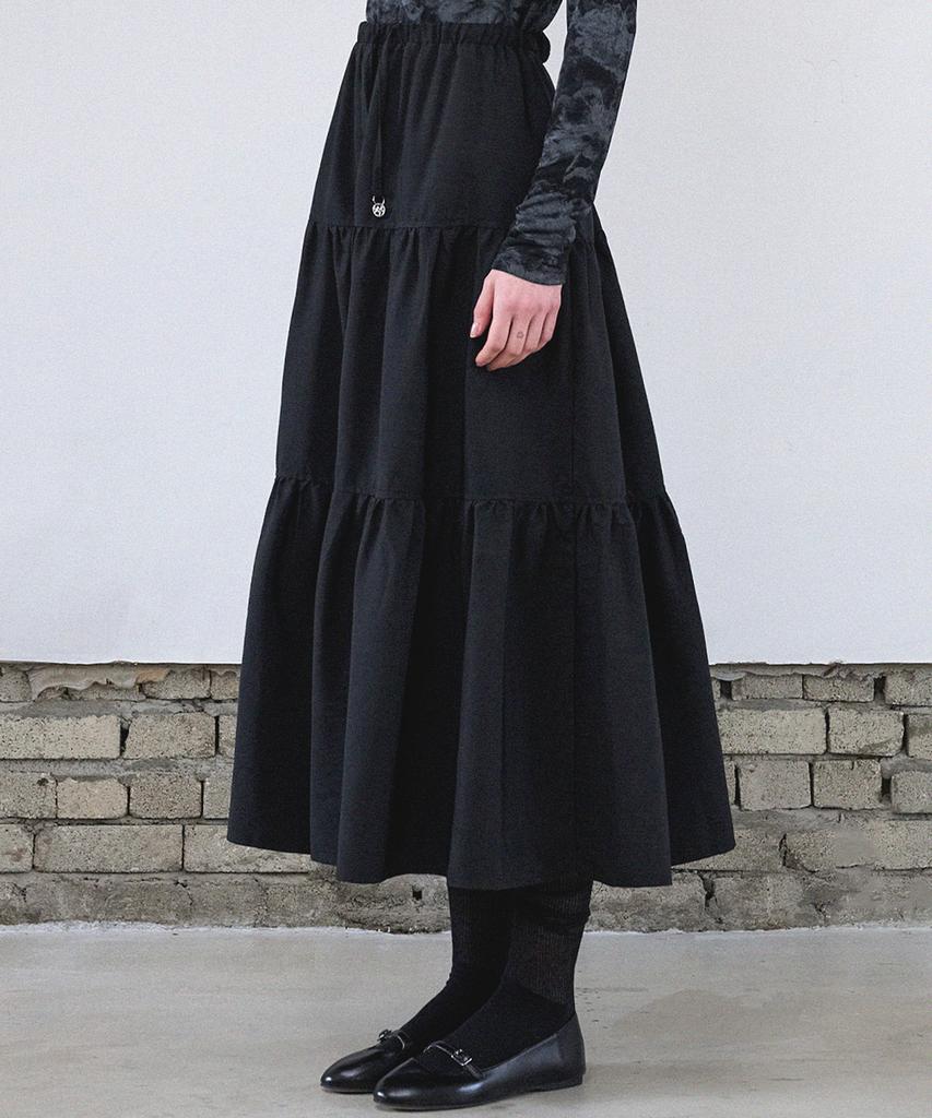 MICANE Lyra Tiered Shirred Long Skirt
