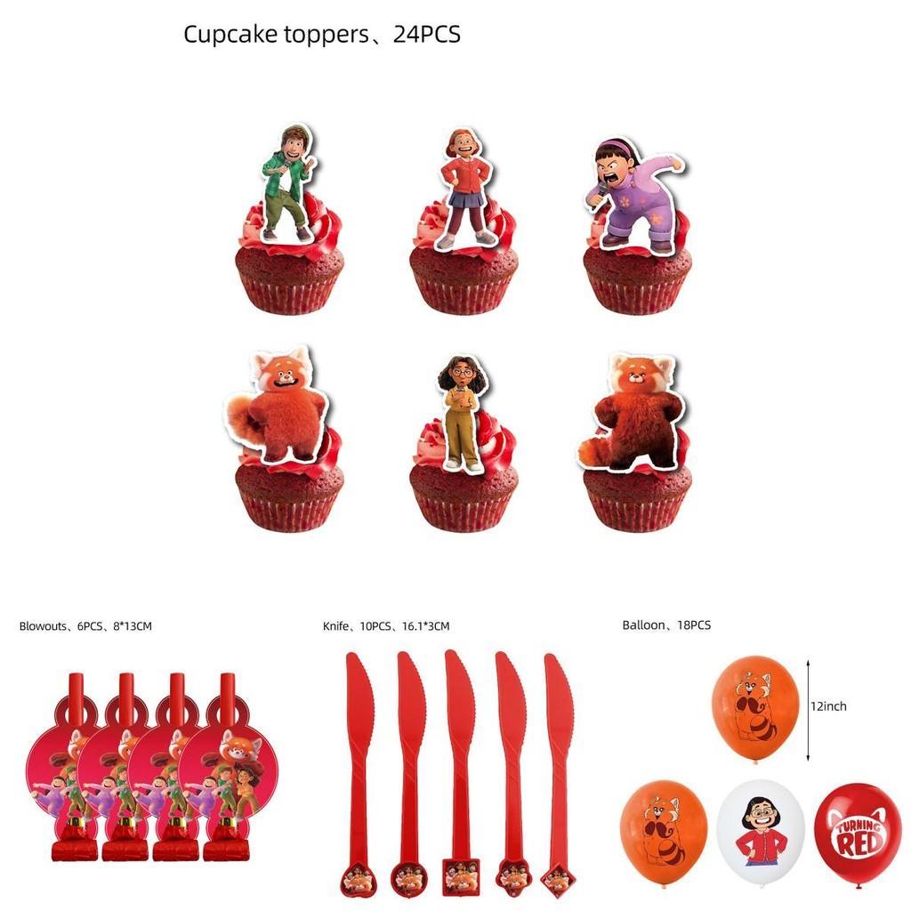 Turning Red Birthday Party Set With Adorable Cartoon Decorations And Surprises