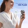 Portable Handheld Turbo Fan 199 Speed Rechargeable Small Pocket Fans with Flashlight Cooling Fan for Travel/Outdoor/Home/Office