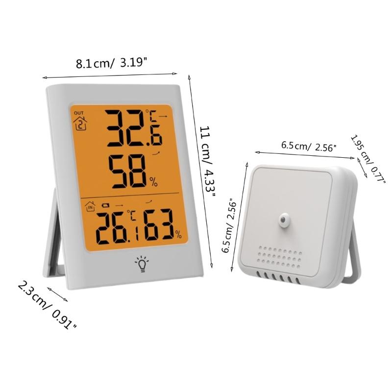 Temperature Humidity Detector Indoor Outdoor LCD Display Waterproof Electronic Humidity Sensor Temperature Meter Gauge