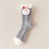 Christmas gift Comfortable Women Santa Claus High socks Cute Coral fleece Stocking Winter Warm