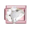 Y2K Pink Glitter Zircon Heart Flowers Rabbit Crystal Italian Charm Fit 9MM Stainless Steel Bracelet Women Men DIY Jewelry Gift