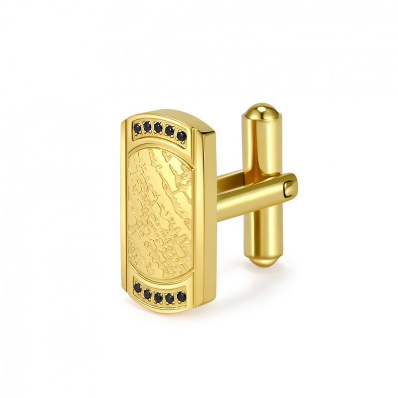 

Curved Bark Pattern CNC Diamond Studded French Cufflinks With Men s Business Sleeve Studs Natural