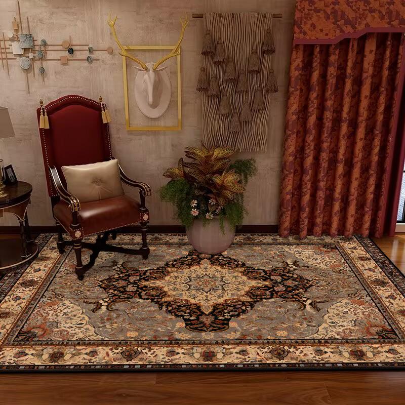 Retro Ethnic Style Bedroom Carpet Persian American Carpets Large Area Living Room Decoration Rugs Cloakroom Lounge Rug Washable
