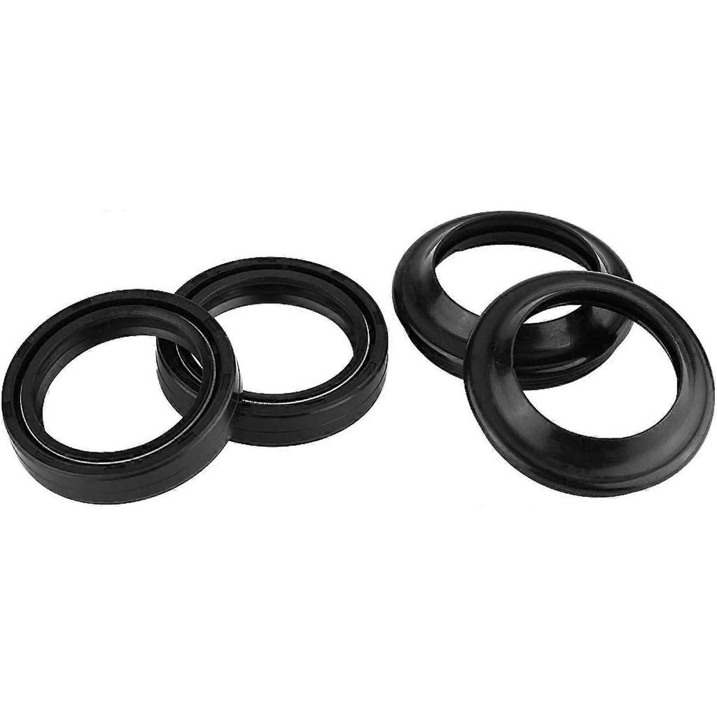 Motorcycle Motorcycle Front Fork Shock Absorber Oil Seal and Dust Seal Kit 43mm X 55mm X 11mm Fits GSX750F GSXR750 Rubber Material Black + Connector S