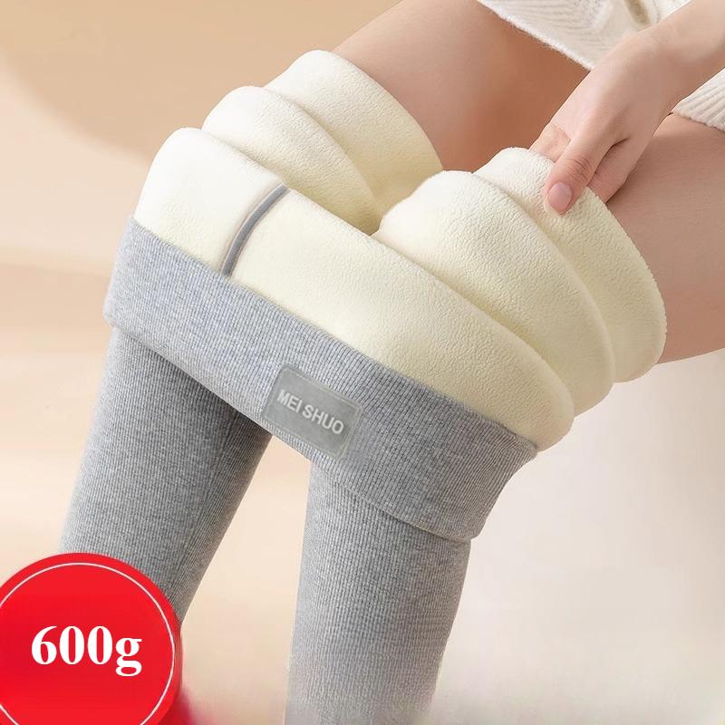 Lamb's Wool High-waisted Extra-thick Bottoms Women's Outer Wear Fall and Winter Padded and Thickened Large Size Elastic Thin Warm Cotton Pants