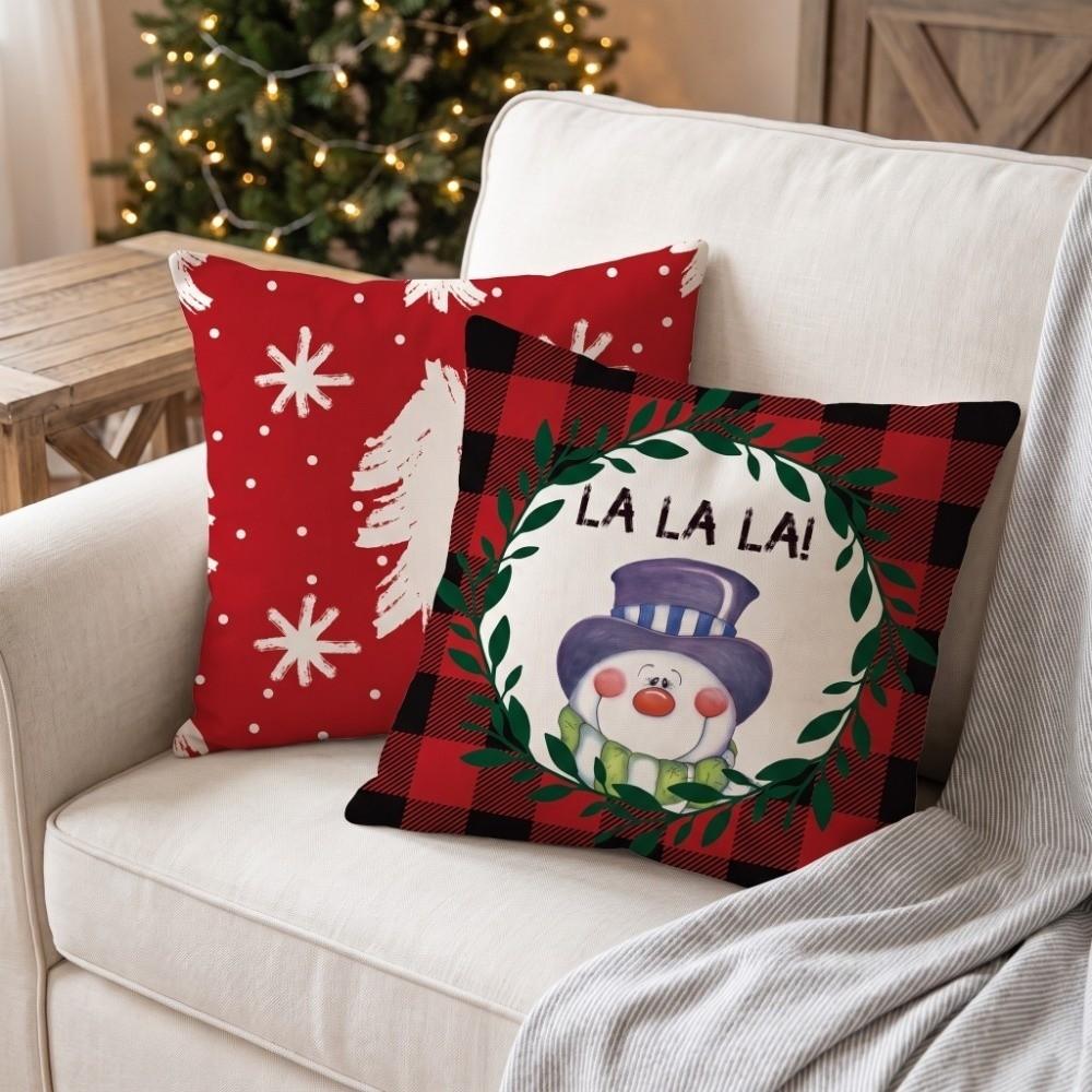 Soft Christmas Pillow Cover Santa Claus Xmas Tree Pillowslip Throw Cushion Case  Winter Decor