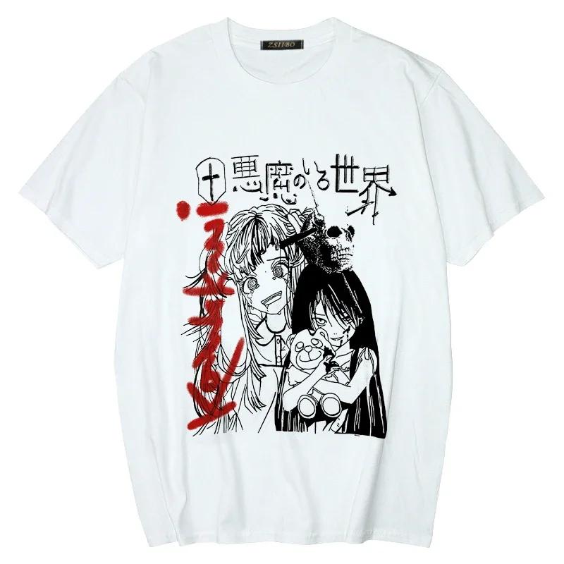 Women Oversized T-shirt Kawaii Goth Harajuku Music Girl Print Black Crop Short Sleeve Top Female T-shirts Y2k Mujer Grunge Kpop