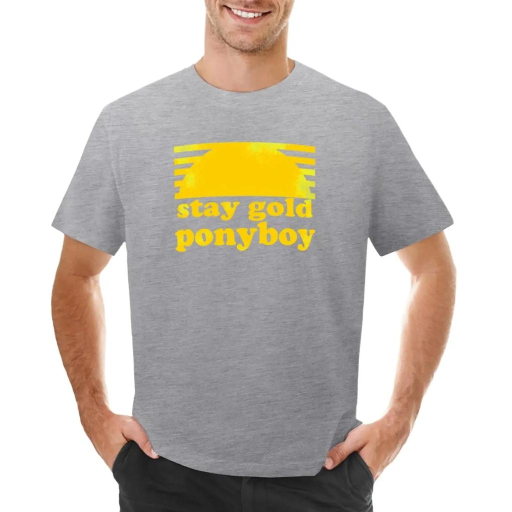 Stay Gold Ponyboy TShirt Cute Tops Summer Clothes Anime Clothes Hippie Clothes for Men