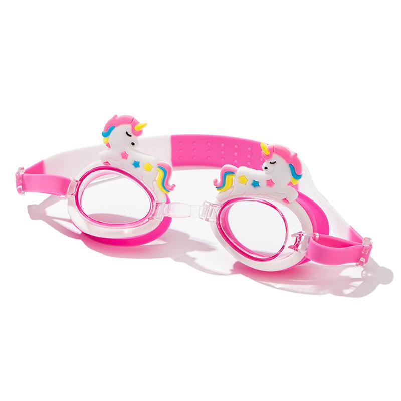 Cartoon Colorful Pony Children's Diving Glasses Children Swimming Goggles Waterproof Anti Fog Adjustable Glasses