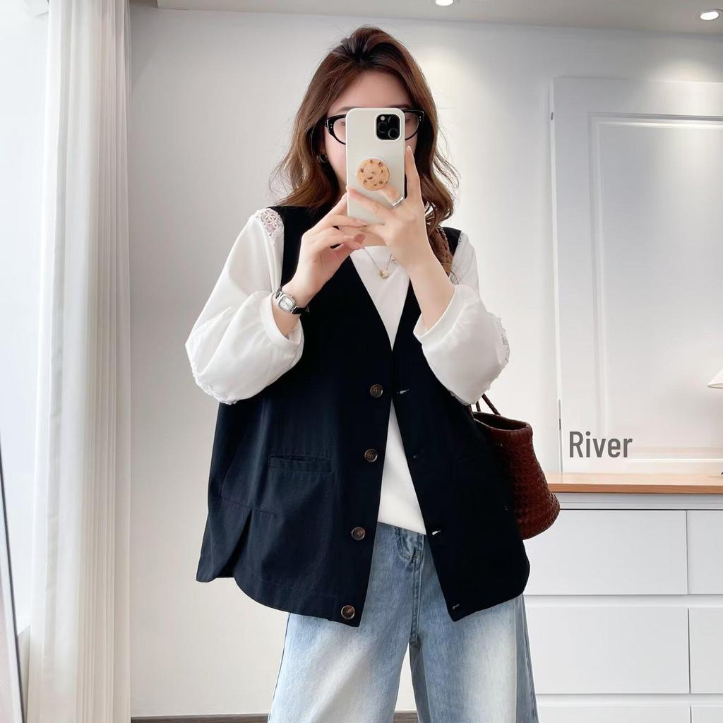 Plus Size Women's Slimming Vest Jacket 2026 - Trendy Casual Layering Shoulder Cape Outerwear for Workwear
