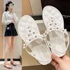 2025 foreign trade large size new flat women's shoes bohemian flower sandals toe elastic casual shoes women