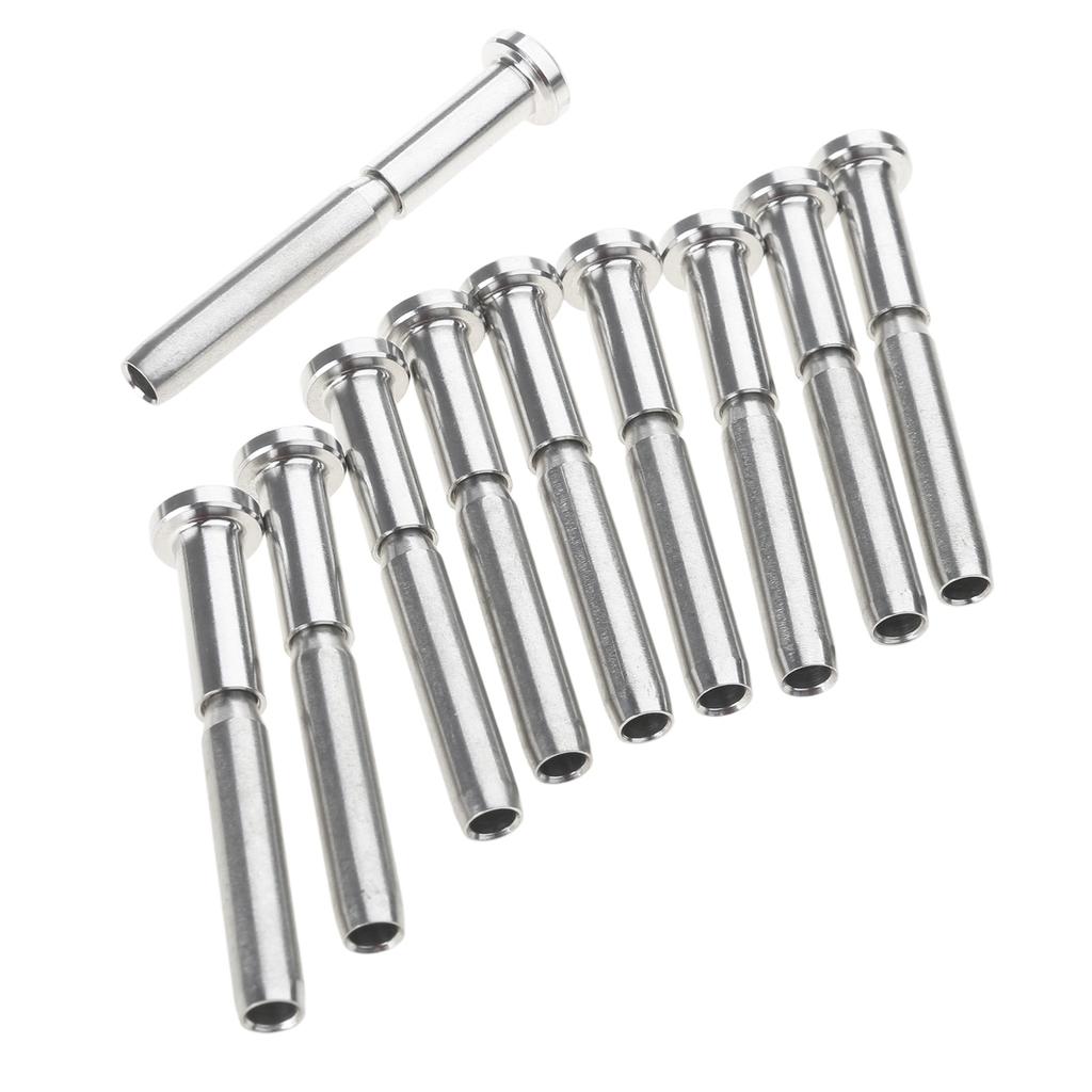 10 stuks Staal Onzichtbare Kabel Leuning set Ontvanger & Swage Stud Einde Kabel Leuningsystemen Geschikt voor Hout/Metalen Palen