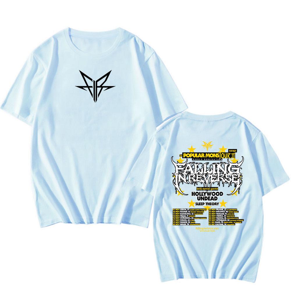 

Falling in Reverse The Popular Mons Tour T-shirt Short Sleeve Cotton Summer Tshirts Hip Hop Streetwear Men Clothes Graphic Tees S