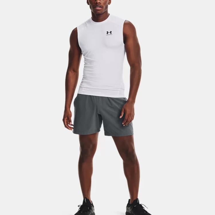 Under Armour Casual Sports Breathable Sleeveless Fitness Tank Top Men Tops White 1361522-100