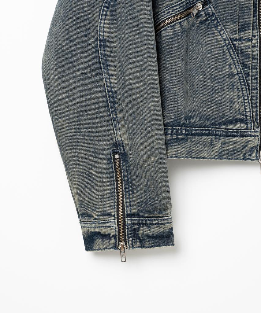 Millo Archive Denim Biker Jacket [Oil Blue]