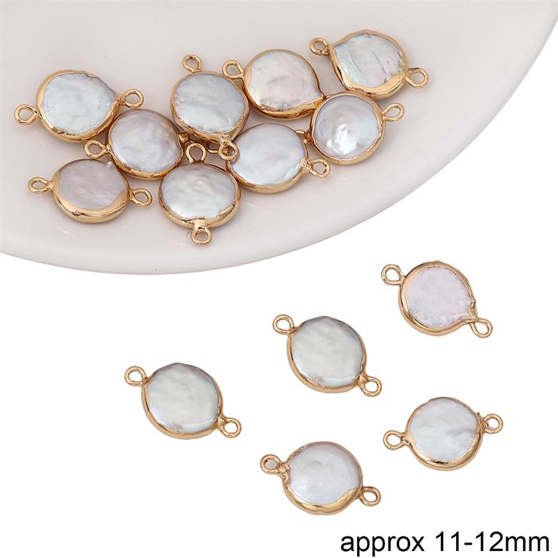 Perle Naturale de Apă Dulce Neregulate Margine Aurie Pandante Duble Suspendate Pentru Colier DIY Brățară Cercei Confecționare Bijuterii