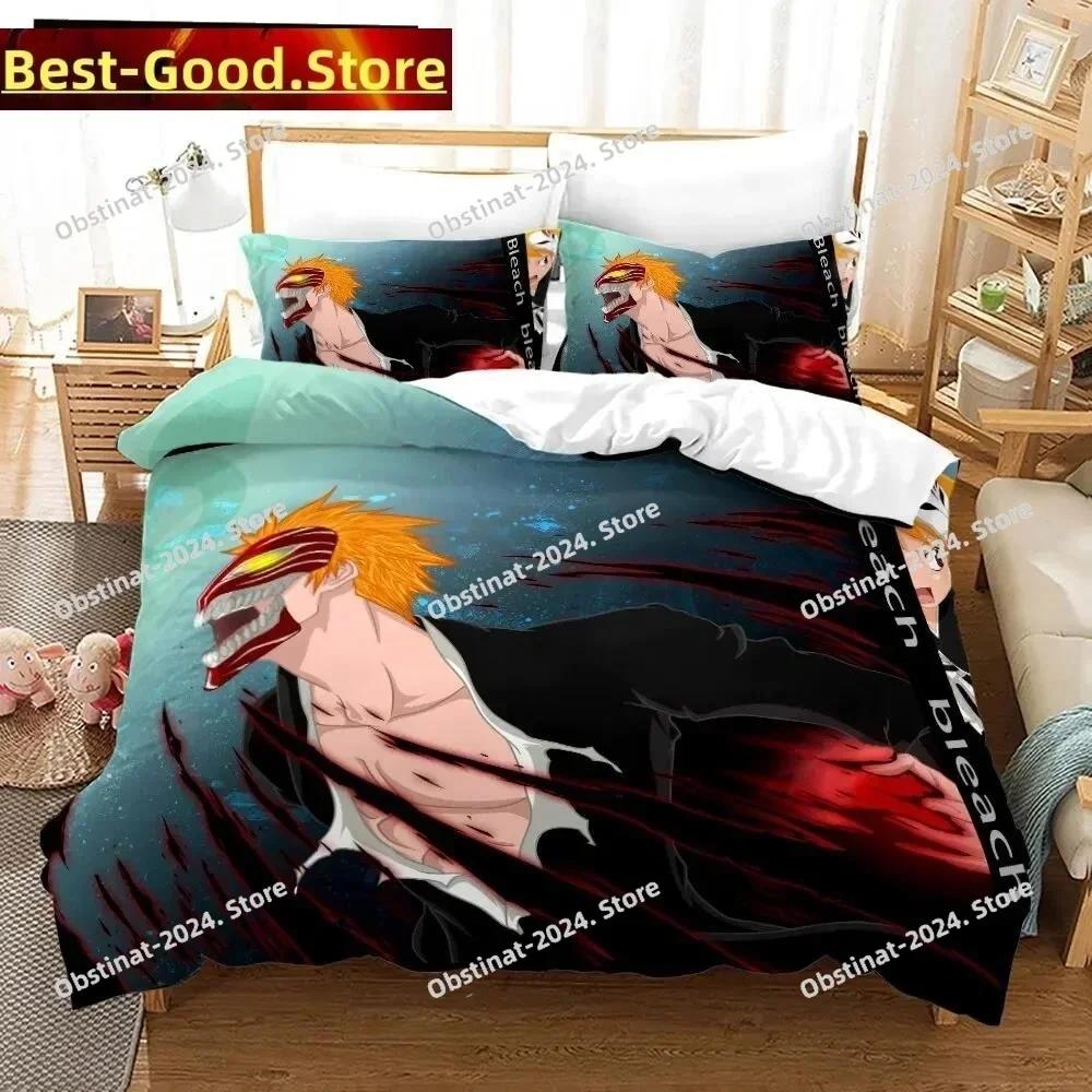 3D Anime Bleach Kurosaki Ichigo Bedding Set Printed single Comforter Quilt Duvet Cover Pillow Case 3 Pieces Sets Kids Adult Size