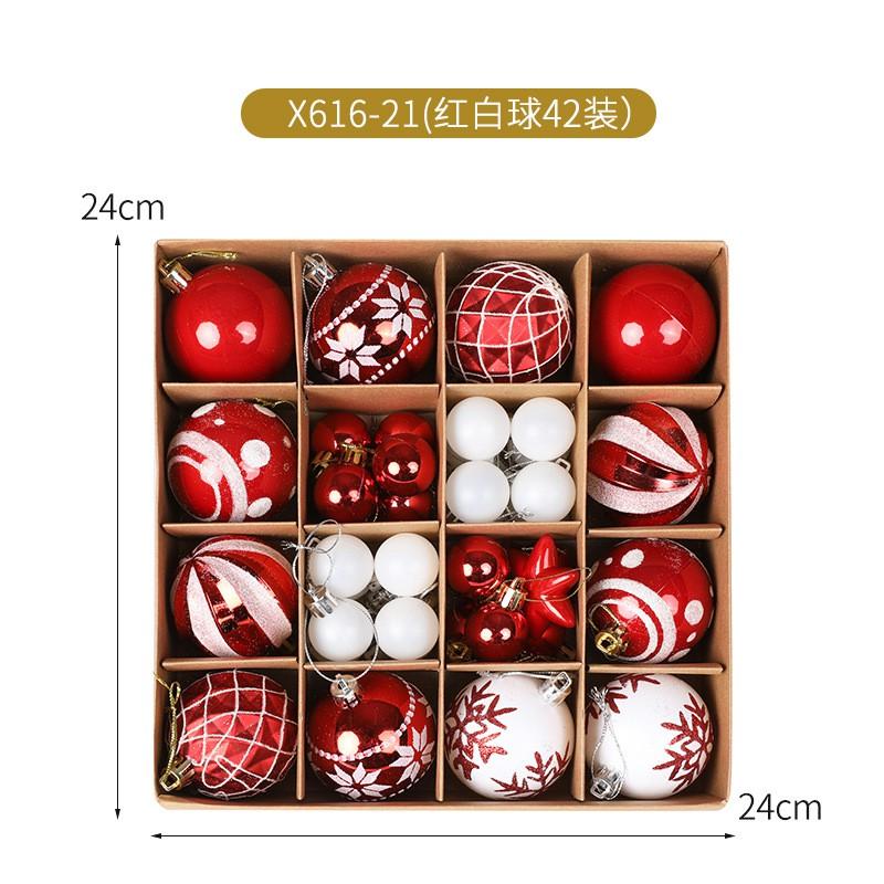 36pcs Christmas Tree Decorations Shiny PVC Ornament Balls Hanging Decor Holiday Party Home Xmas Display