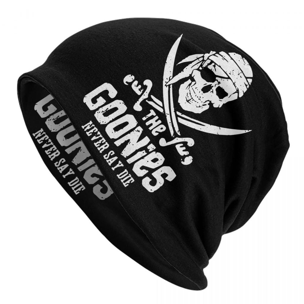 Goonies Never Say Die Skullies Beanies Caps For Unisex Women Unisex Street Winter Warm Knitting Hat Adult Pirate Skull Bonnet Hats