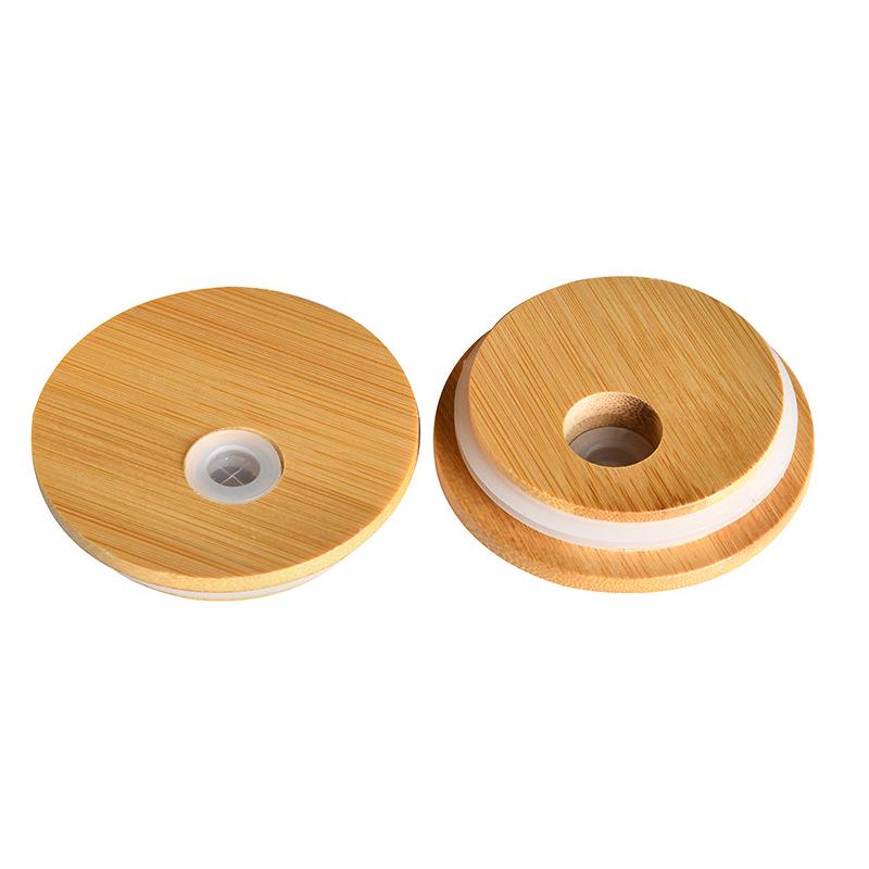 

High-Temperature Resistant 16oz Transparent Cola Cup with Bamboo Lid, High Borosilicate Glass. 500ml