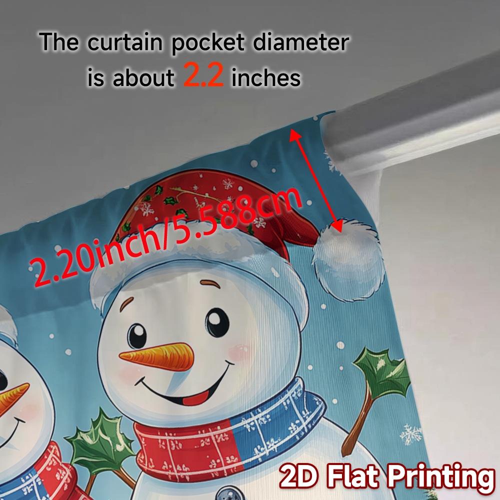 2pcs,Curtains Cute Snowmen Christmas Holiday_a (3) Contemporary Modern Curtains Semi-Sheer Curtains Decorations Outdoor Use for