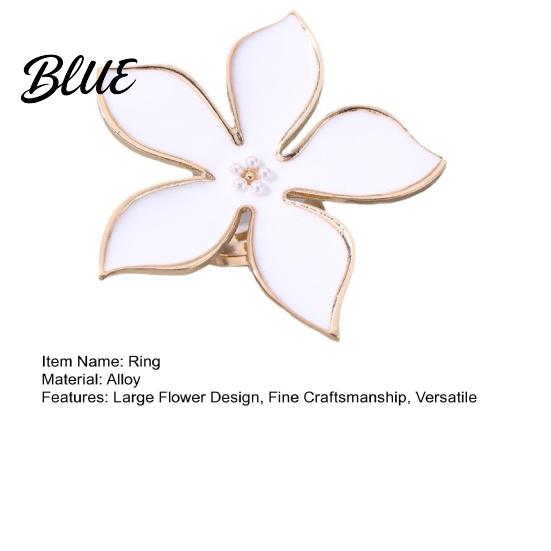 Long-lasting Ring Finger Exaggerated Enamel Big Flower Design Stunning Alloy
