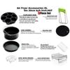 Air Fryer Accessories, Set of 8 Fit for Most 5.8Qt and Larger Oven Cake & Pizza Pan, Metal Holder, Skewer Rack & Skewers, Etc, BPA Free, Nonstick Coat