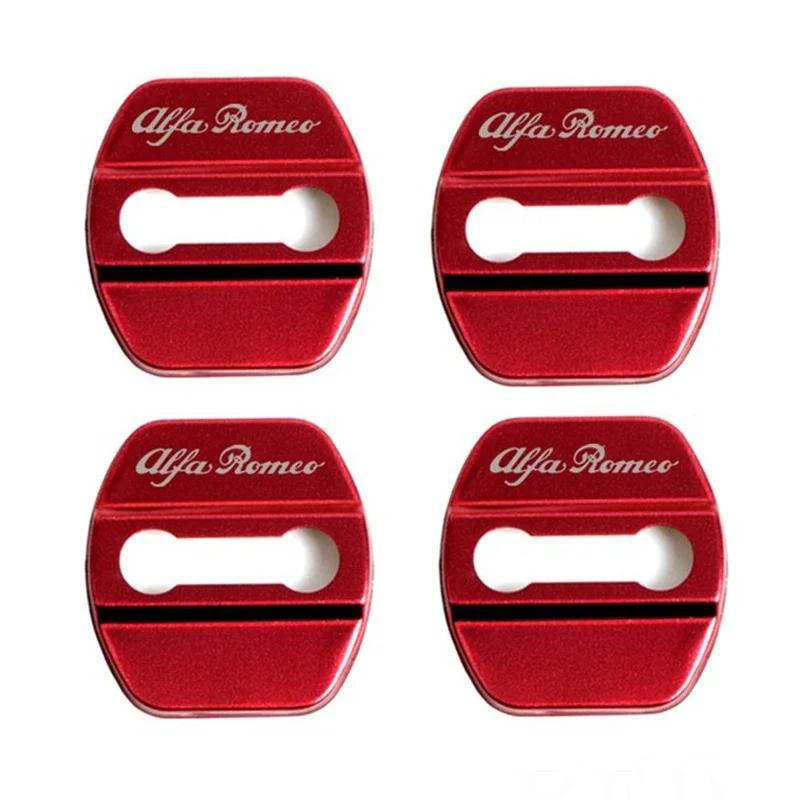4 Stück Auto Türschloss Schutzabdeckung Aufkleber für Alfa Romeo Logo Sportiva Giulia Giulietta 159 156 MITO Stelvio 147 Zubehör