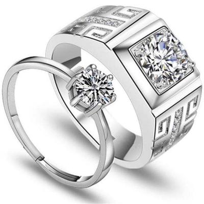 Paarringe, Eheringe mit Diamanten und künstlichem Zirkon für Damen, Ringe im europäischen und amerikanischen Stil für Herren