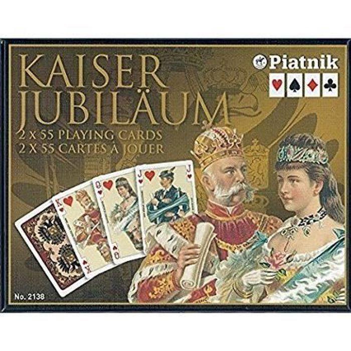 Jeu de cartes - piatnik - 2138 emperor - 2 x 55 pièces - noir - pour adultes