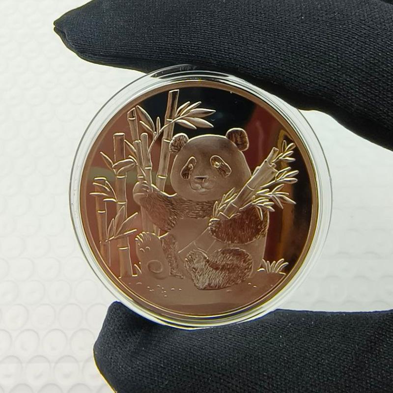 Panda Coins, Gold-plated and Silver Plated, Commemorative Medals, Metal Crafts, Panda Commemorative Medals, Small Gifts
