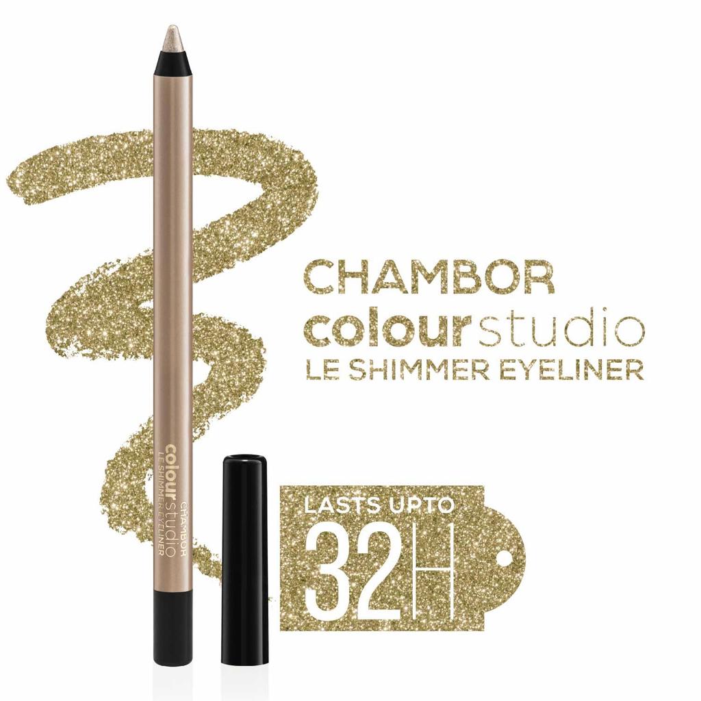 Chambor Colour Studio Le Shimmer Eyeliner |32 Hr| Water Proof, Smudge Proof, Moonstone Shimmer,1ml