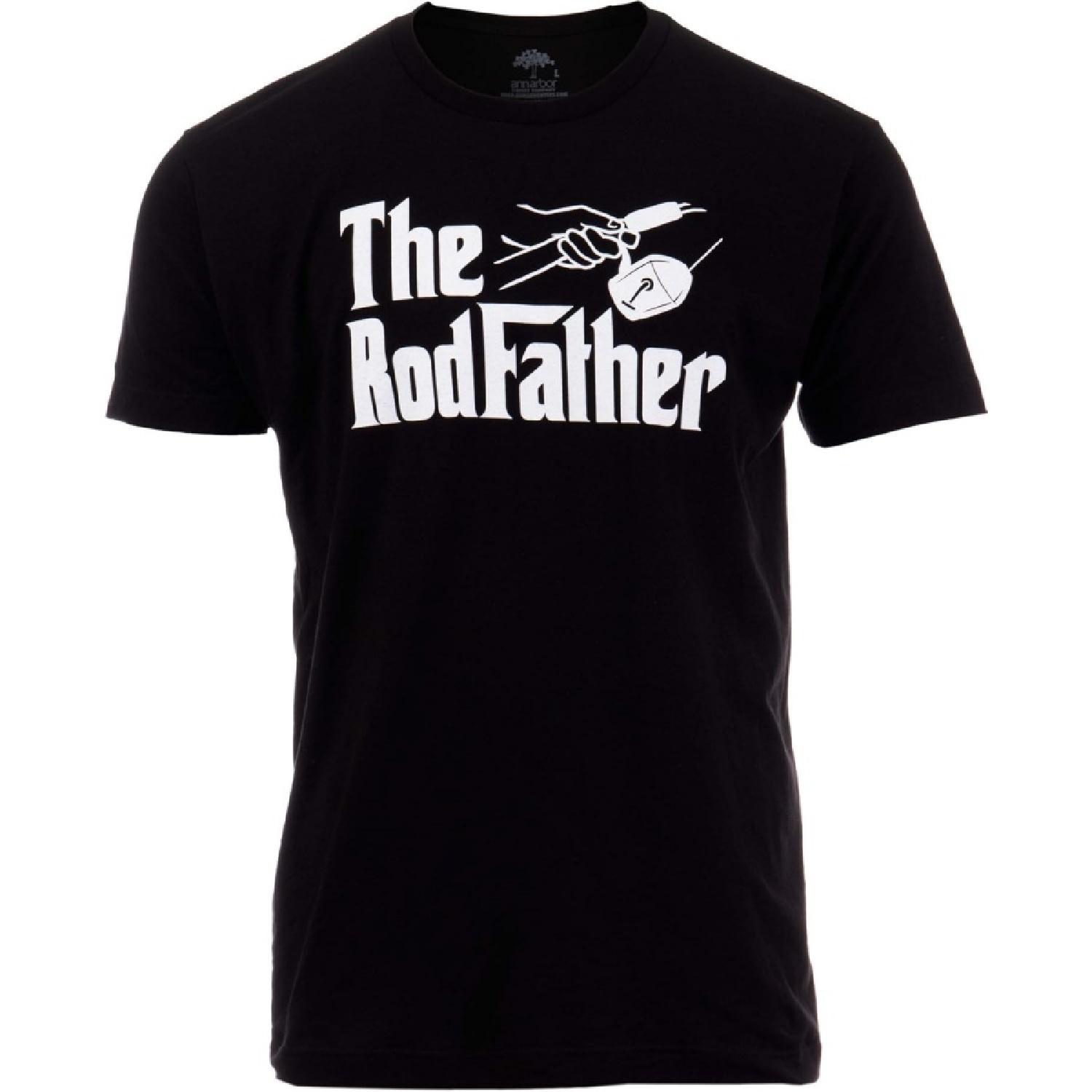 The Rodfather _ Funny Fishing Rod Father Fish Pole Fisherman Joke Dad Grandpa T-Shirt for Men Women Dad Grandpa S