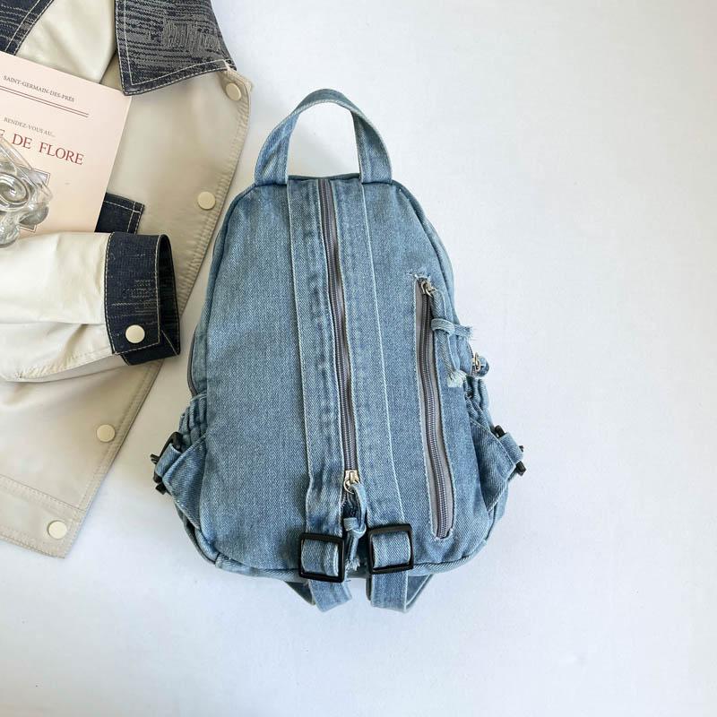 Lightweight Denim Backpack Women's Outdoor Travel Multifunctional Chest Bag Shoulder Crossbody Bag